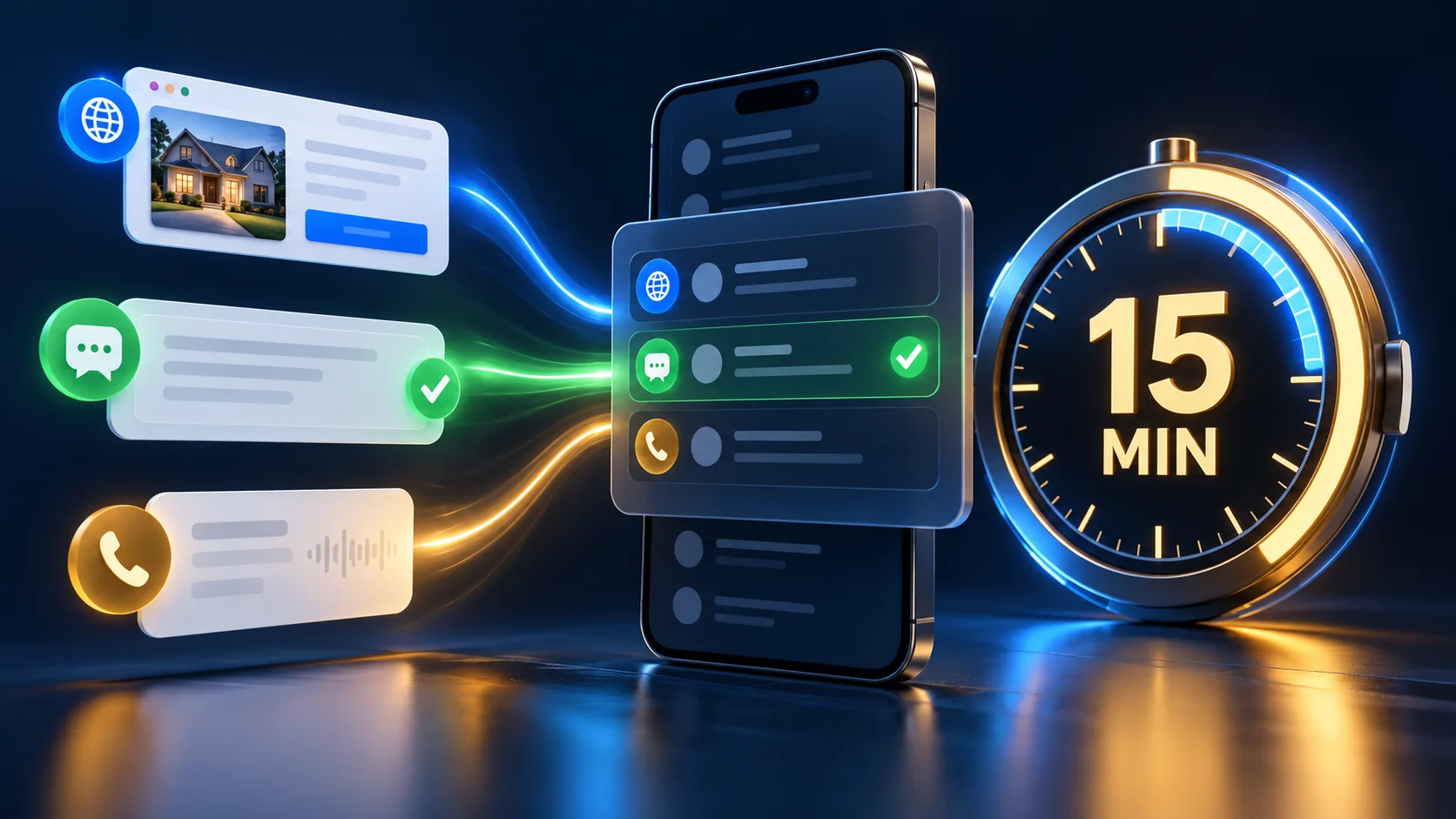 Unified lead inbox with a 15-minute response timer - Big Format